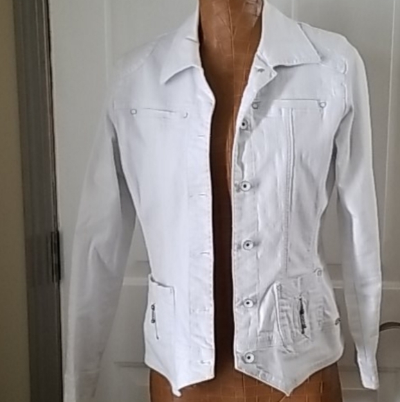 White Jean Jacket - Picture 1 of 9